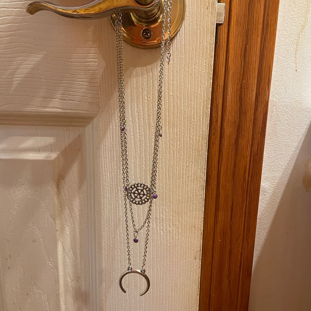 Tri layered necklace and earring set